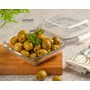 ظرف شیشه ای سرو و نگهداری مربع لیمون